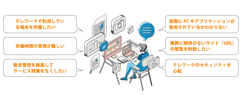テレワークの端末管理の課題を解決
